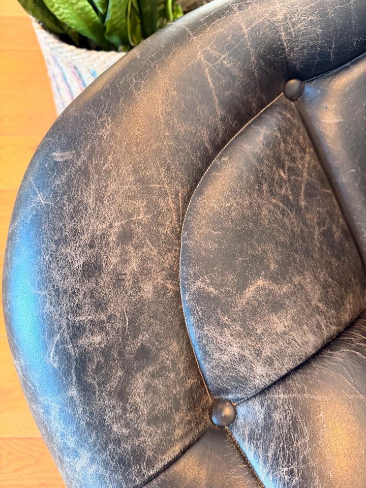 Vintage Space-Age Lounge Sessel 70er Fiberglas Leder Italien – Ansicht 8