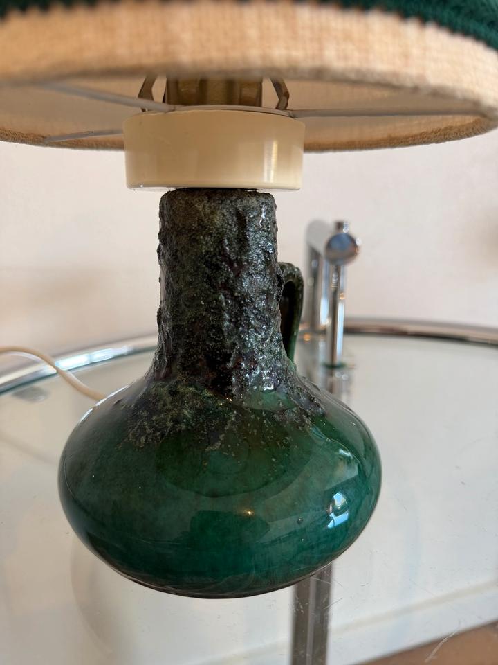 Vintage Fat Lava Tischlampe | Opalgrün Keramik | 60er 70er Jahre – Ansicht 8
