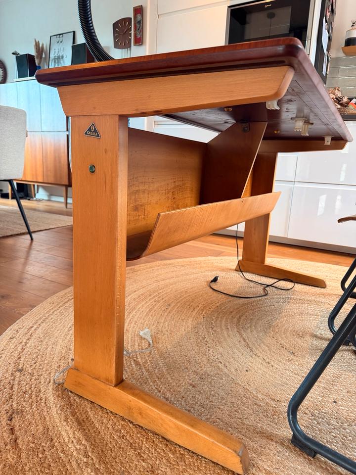 Vintage Casala Schreibtisch/Schulbank| 2 x Flötotto | Aufgearb. – Ansicht 15