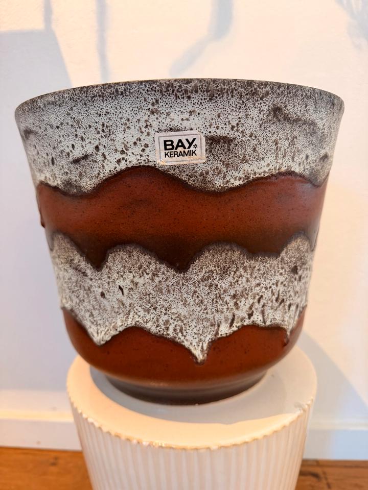 Vintage Bay Keramik Übertopf XXL 60er 70er West Germany WGP Etike – Ansicht 4