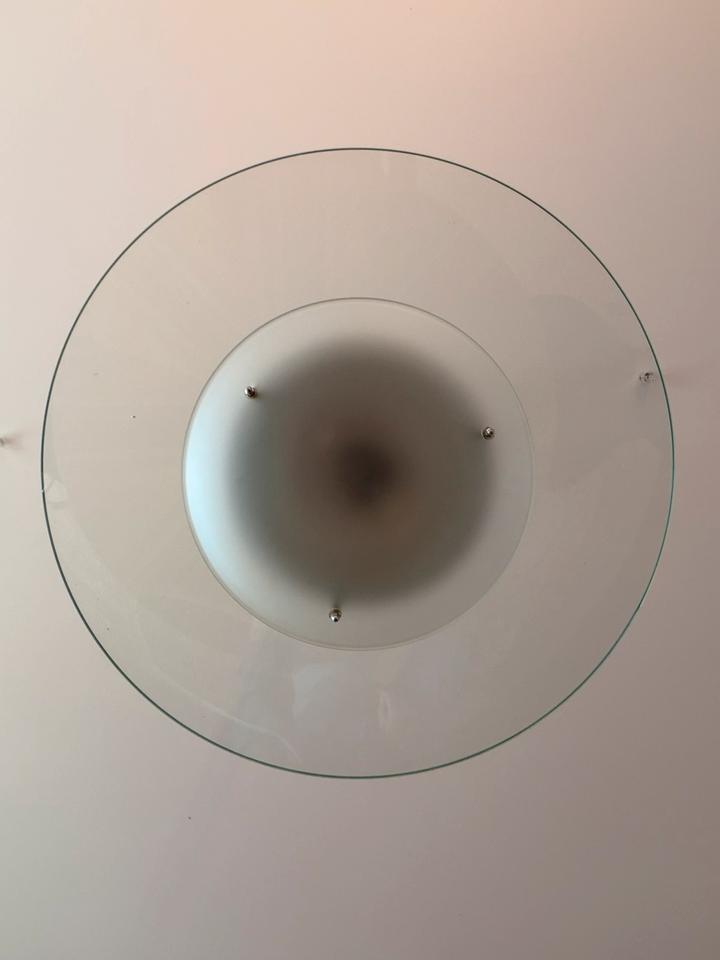 Vintage Honsel Hängelampe Glas 80er Jahre Postmodern UFO Design – Ansicht 4