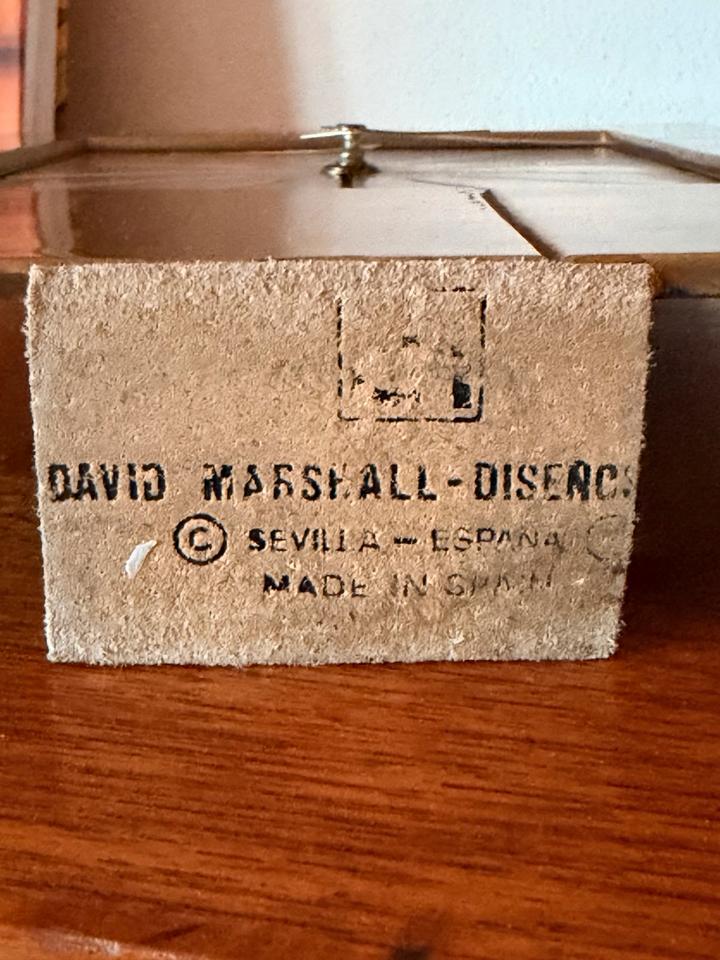 Vintage David Marshall Tischuhr Brutalismus Messing Alu 70er – Ansicht 4