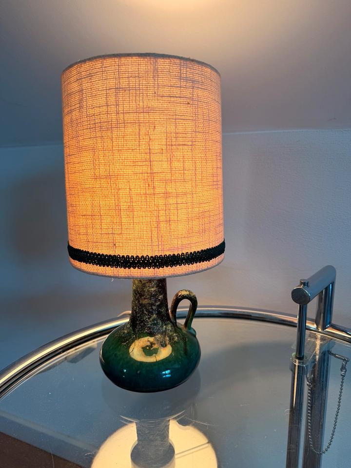 Vintage Fat Lava Tischlampe | Opalgrün Keramik | 60er 70er Jahre – Ansicht 12