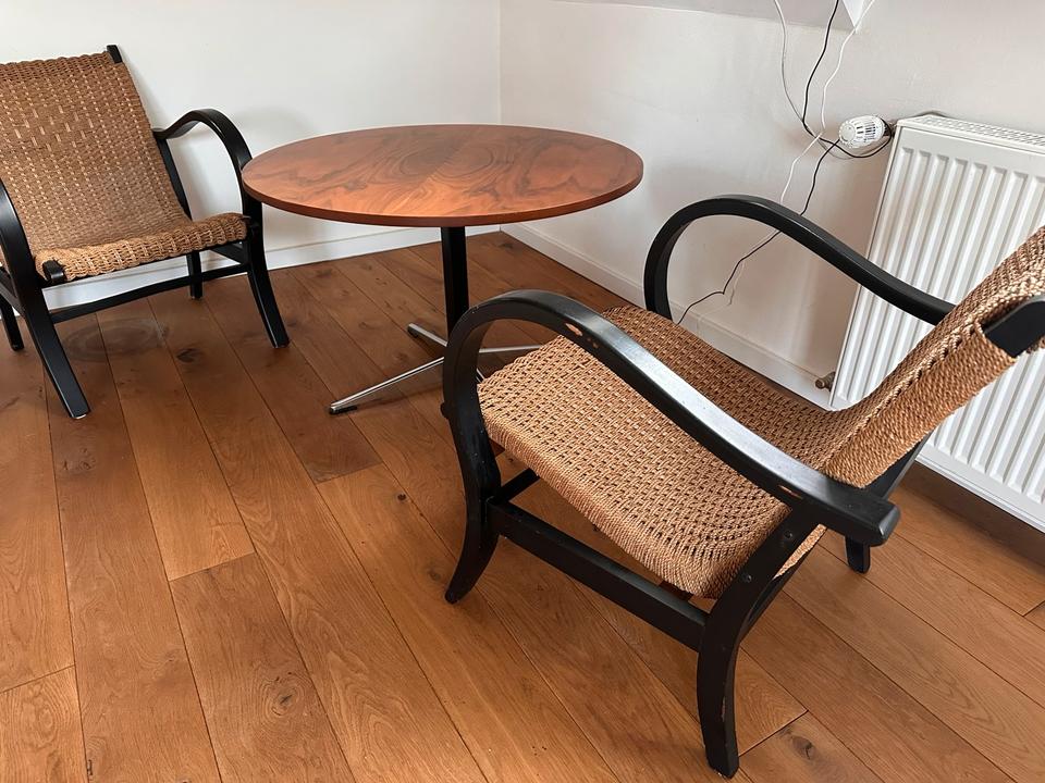 Vintage Nussbaum Lounge Tisch Sternfuß Mid Century Design – Ansicht 5