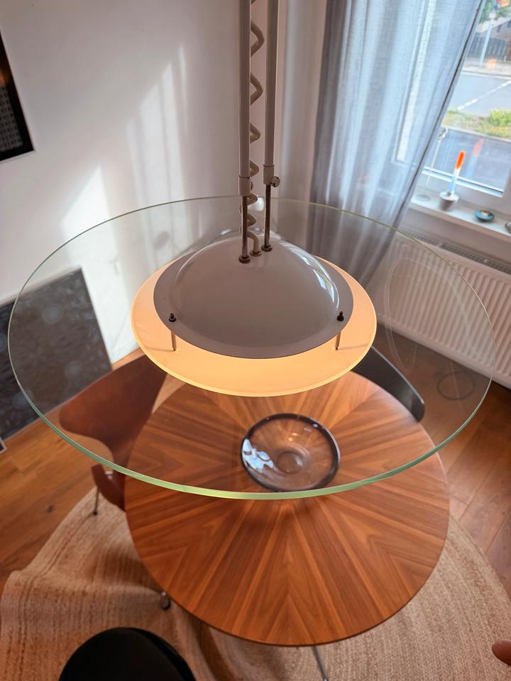 Vintage Honsel Hängelampe Glas 80er Jahre Postmodern UFO Design – Ansicht 10