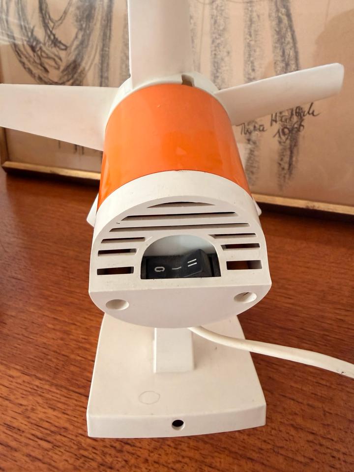 Vintage CORA Tischventilator 70er Jahre Orange Space Age Retro – Ansicht 4