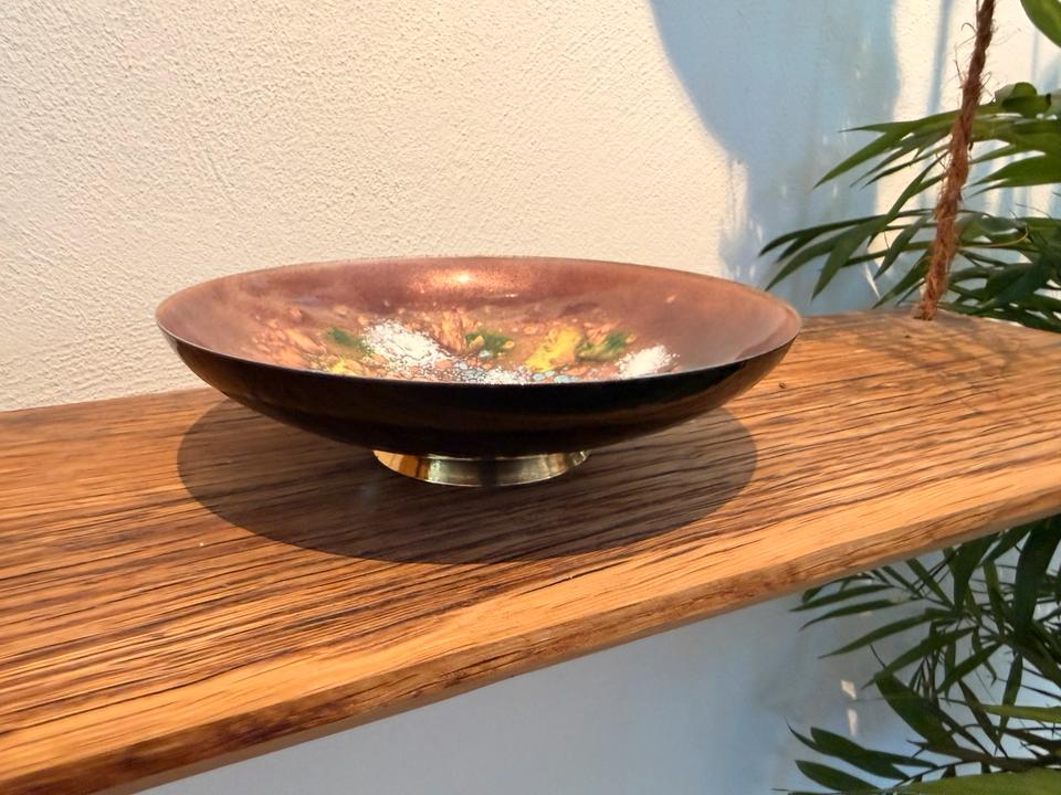 Vintage Fischland Emaille Schale Kupfer Mid Century 50er 60er Jah – Ansicht 4
