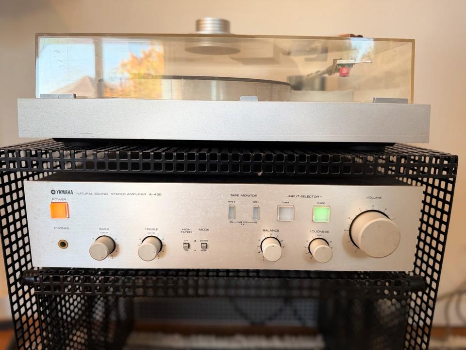 Yamaha P-350 + A-450 HiFi-Set mit Metallrack | 80er Jahre