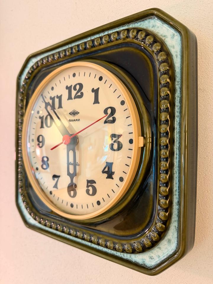 Atlanta Electric Keramik Wanduhr | Quarz | 70er Jahre