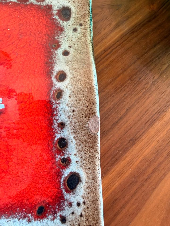 Vintage 70er Hustadt Keramik Hängelampe Fat Lava Rot + Wandlampen – Ansicht 8