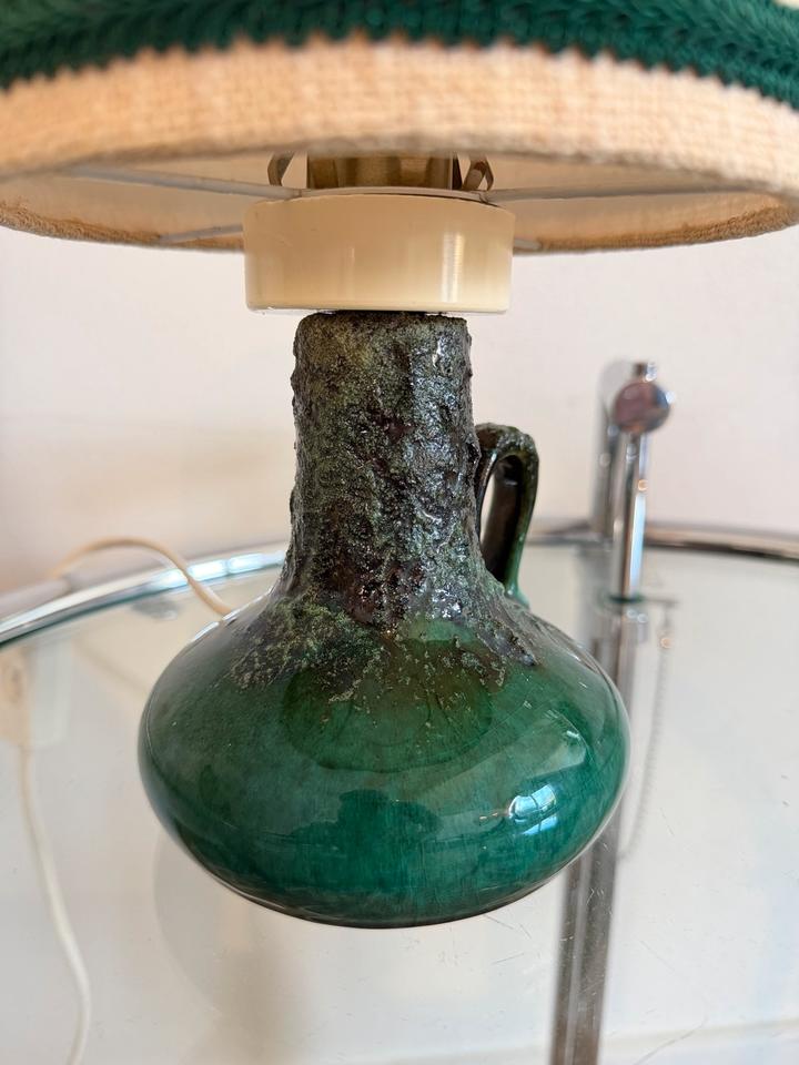 Vintage Fat Lava Tischlampe | Opalgrün Keramik | 60er 70er Jahre – Ansicht 2