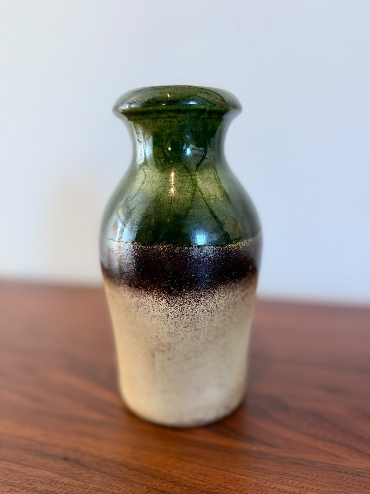 Scheurich Keramikvase | Olivgrün & Creme – Gesamtansicht
