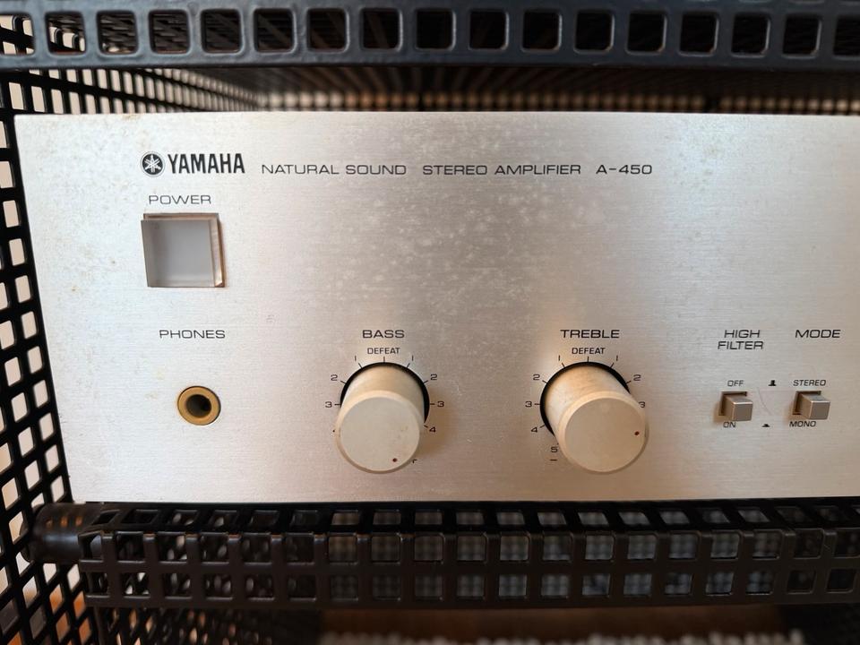 Yamaha P-350 + A-450 HiFi-Set mit Metallrack | 80er Jahre