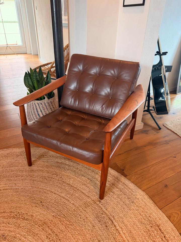 Arne Vodder FD 164 Lounge Chair | CADO Denmark | Teak & Leder