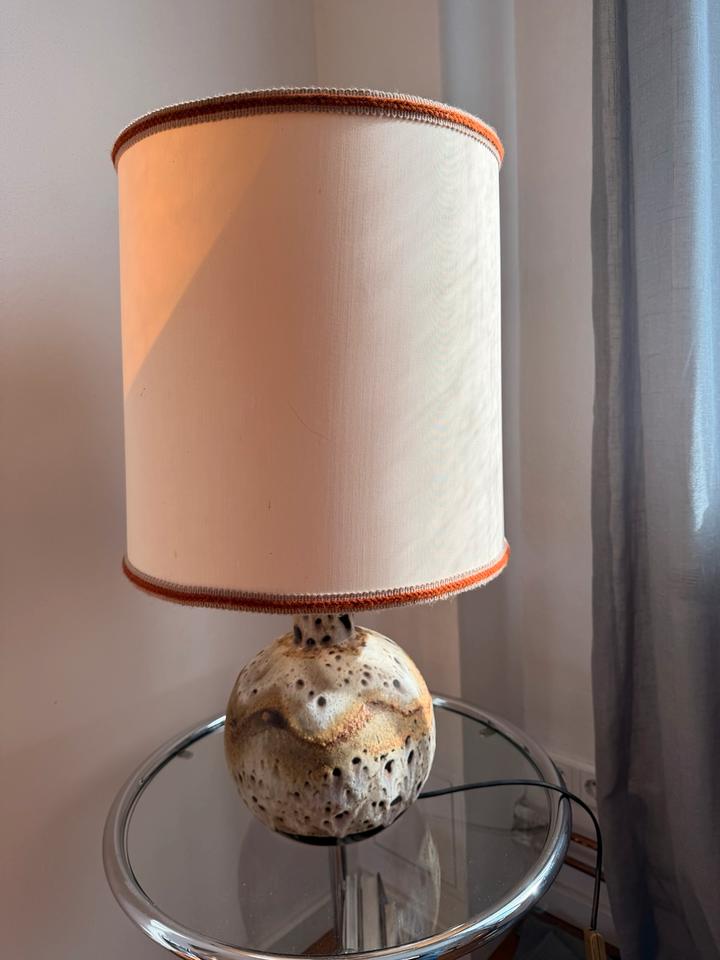 Große Vintage Fat Lava Tischlampe Stehlampe 70er Keramik