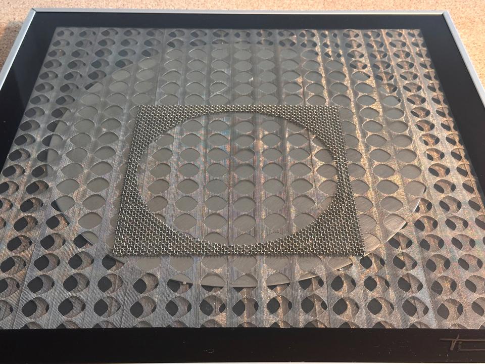 Vintage Op Art Wandobjekt Moiré Metall 1972 + Vasarely Buch – Ansicht 10